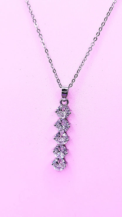 Oblong Drop Crystal Necklace