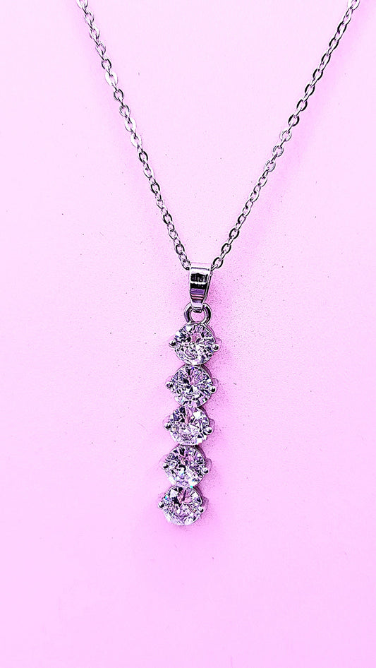 Oblong Drop Crystal Necklace