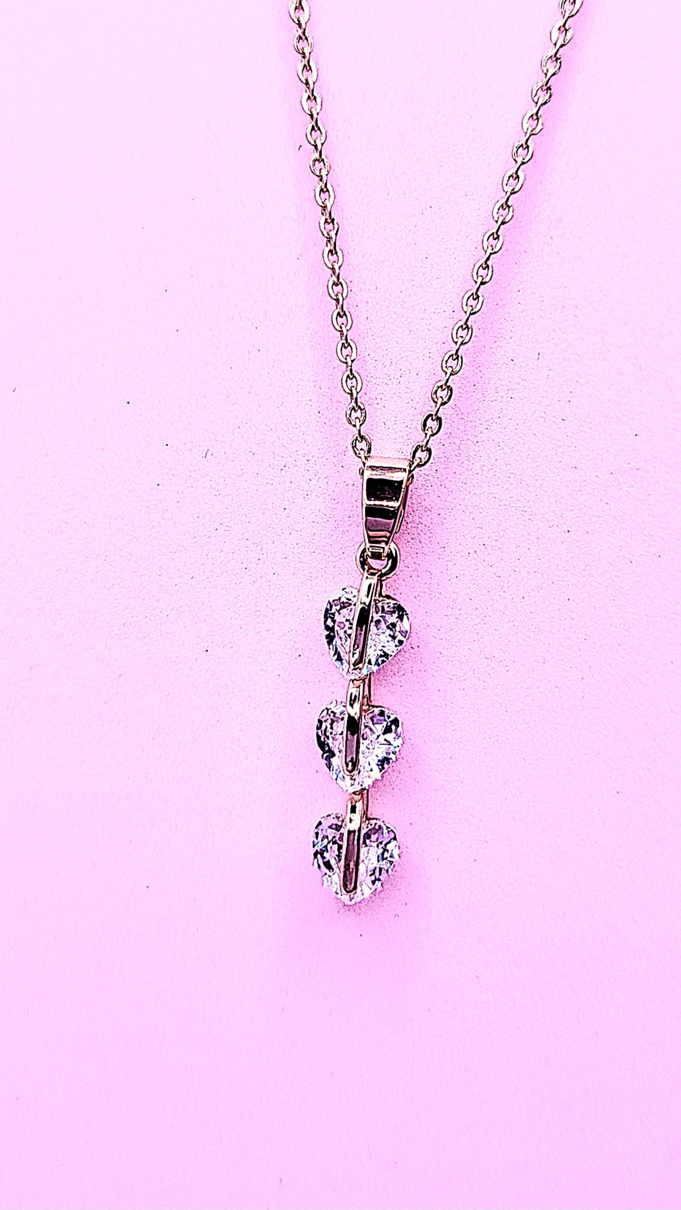 Heart Drop Crystal Pendant Necklace