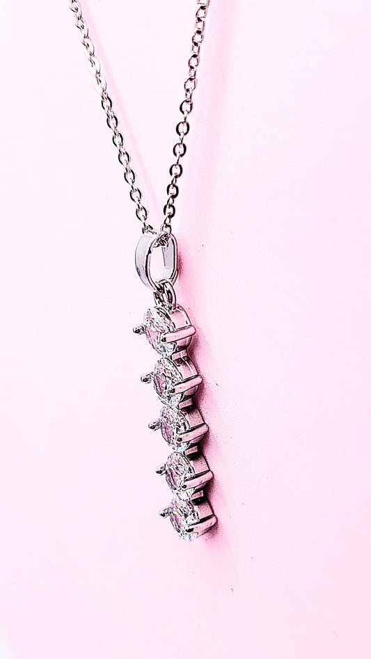 Oblong Drop Crystal Necklace