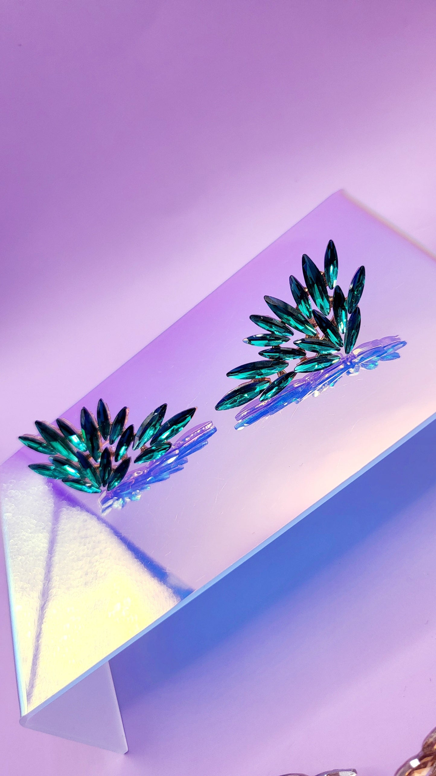 Feather Crystal Stud Earrings