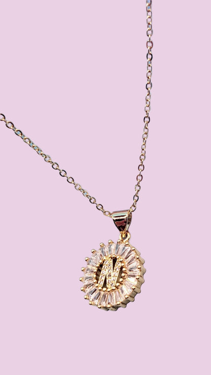 Personalized Letter Crystal Initial Necklace