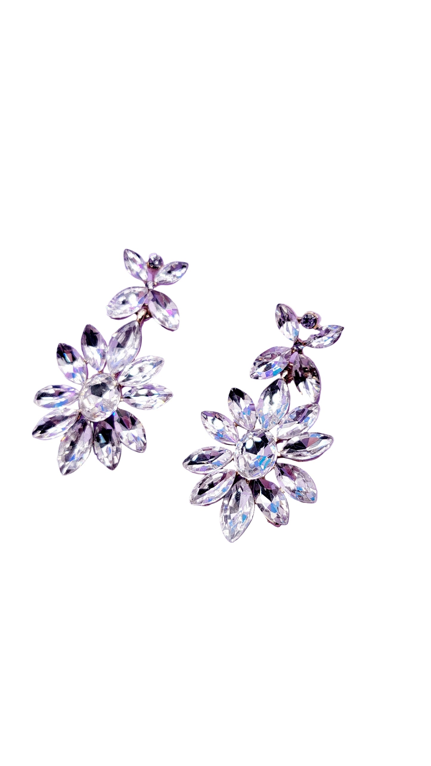 Black Flower Crystal Drop & Dangle Earrings