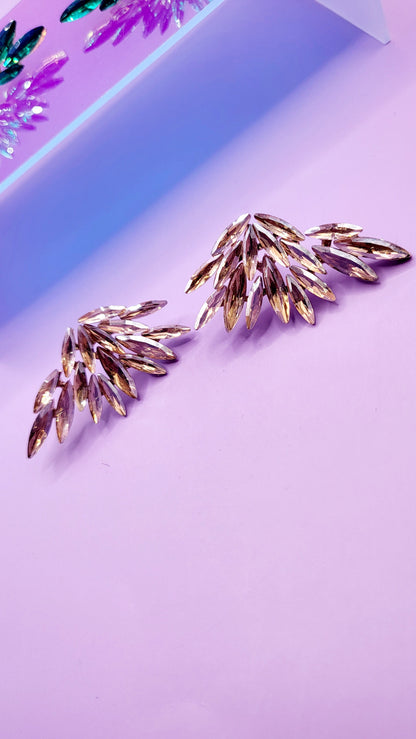 Feather Crystal Stud Earrings
