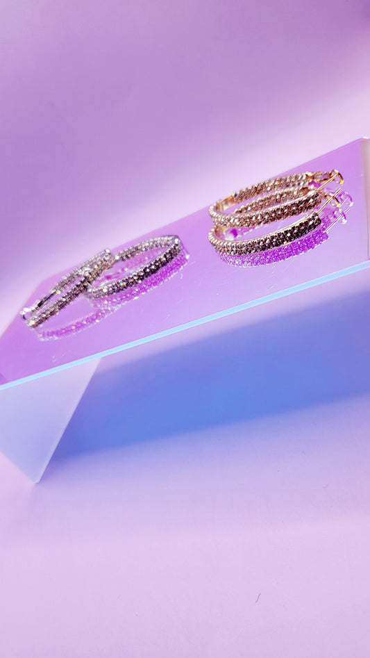 Alani Crystal Medium Hoop Earrings