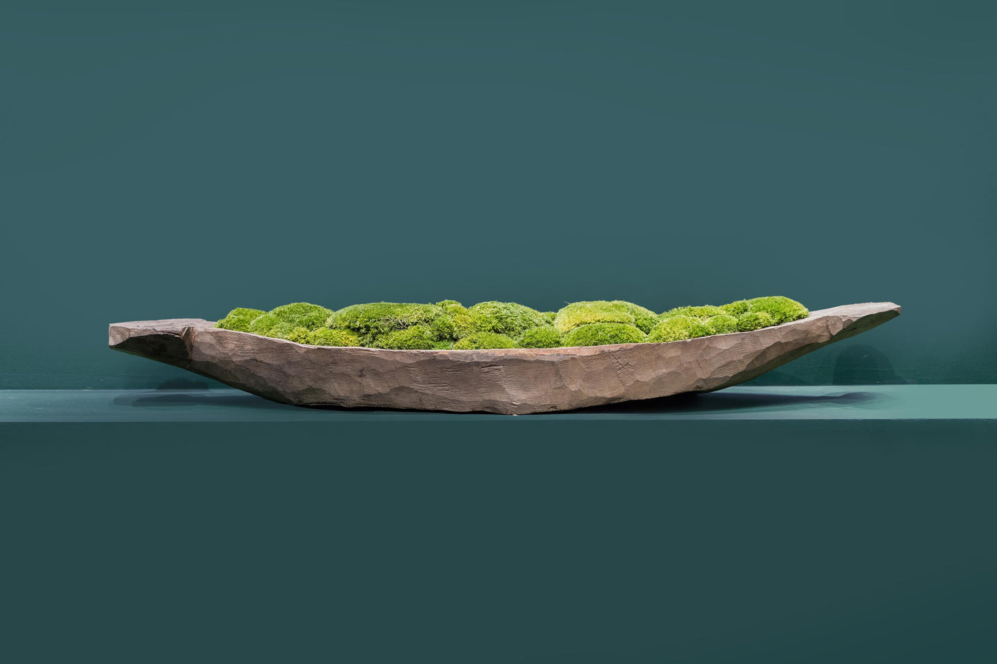 Mokoro Canoe with Preserved Moss Table Display FR56