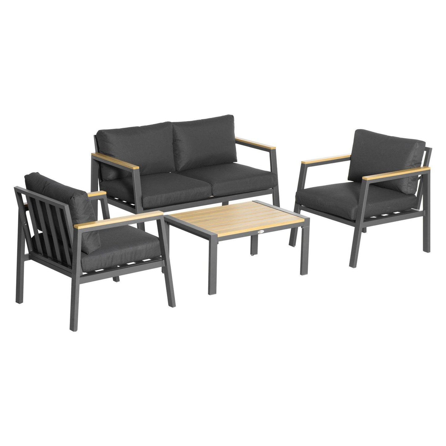 4-Piece Garden Sofa Set with Padded Cushions