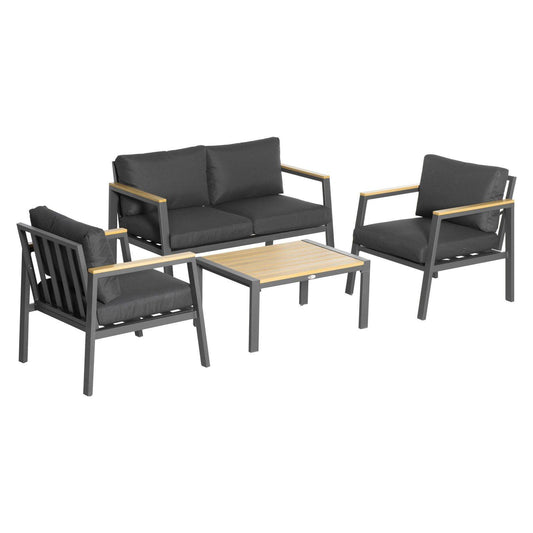 4-Piece Garden Sofa Set with Padded Cushions