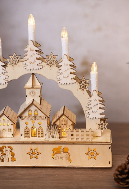 Christmas Village Candle Bridge