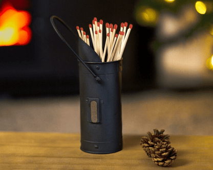 Heavy Duty Black Fireside Matchstick Holder Fire Accessory