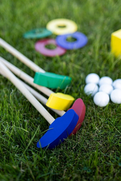 Kid's Toy Wooden Golf Set With Clubs, Balls and Ramps