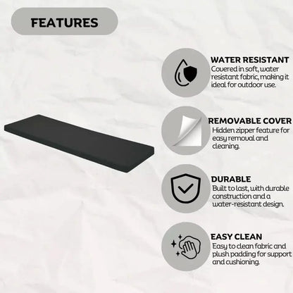 Black Outdoor Waterproof Bench Cover