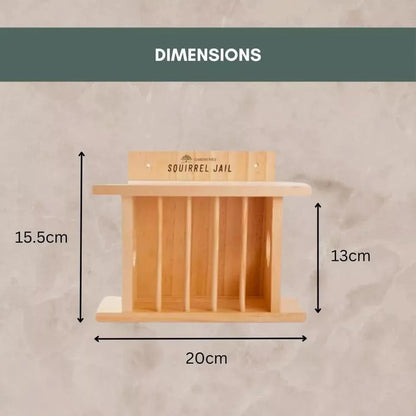 Hanging Wooden Bird Squirrel Feeder Wildlife Jail Feeding Station