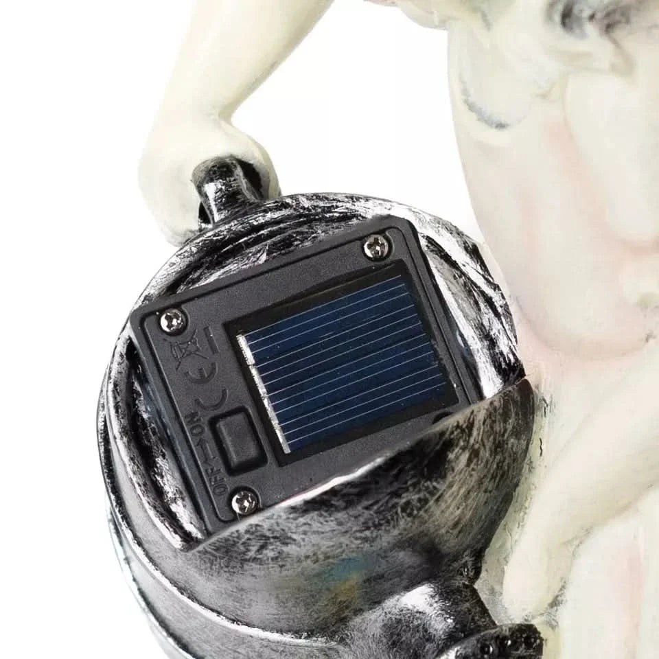 Solar Girl with Watering Can & Ducks Ornament