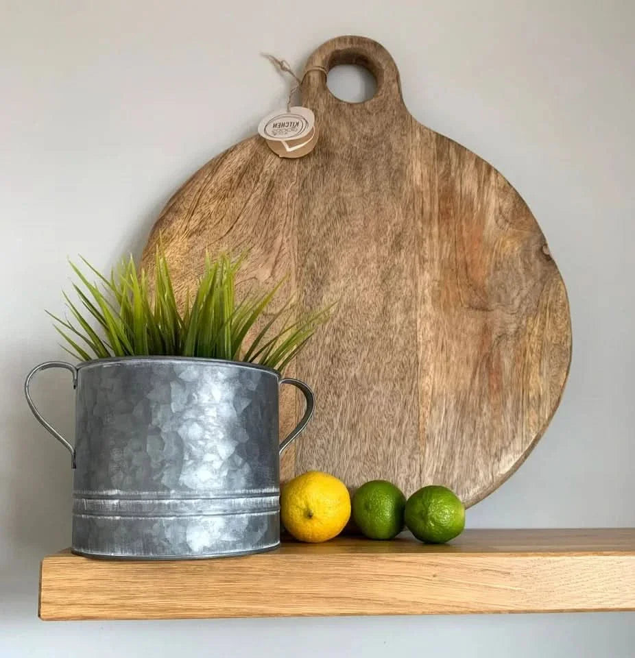 Wooden Round Chopping Board With Ring Handle, Cheese Serving Board
