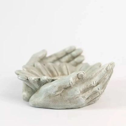 Stone Effect Sunflower Ornament Garden Bird Water Feeder Bath Decor Hands