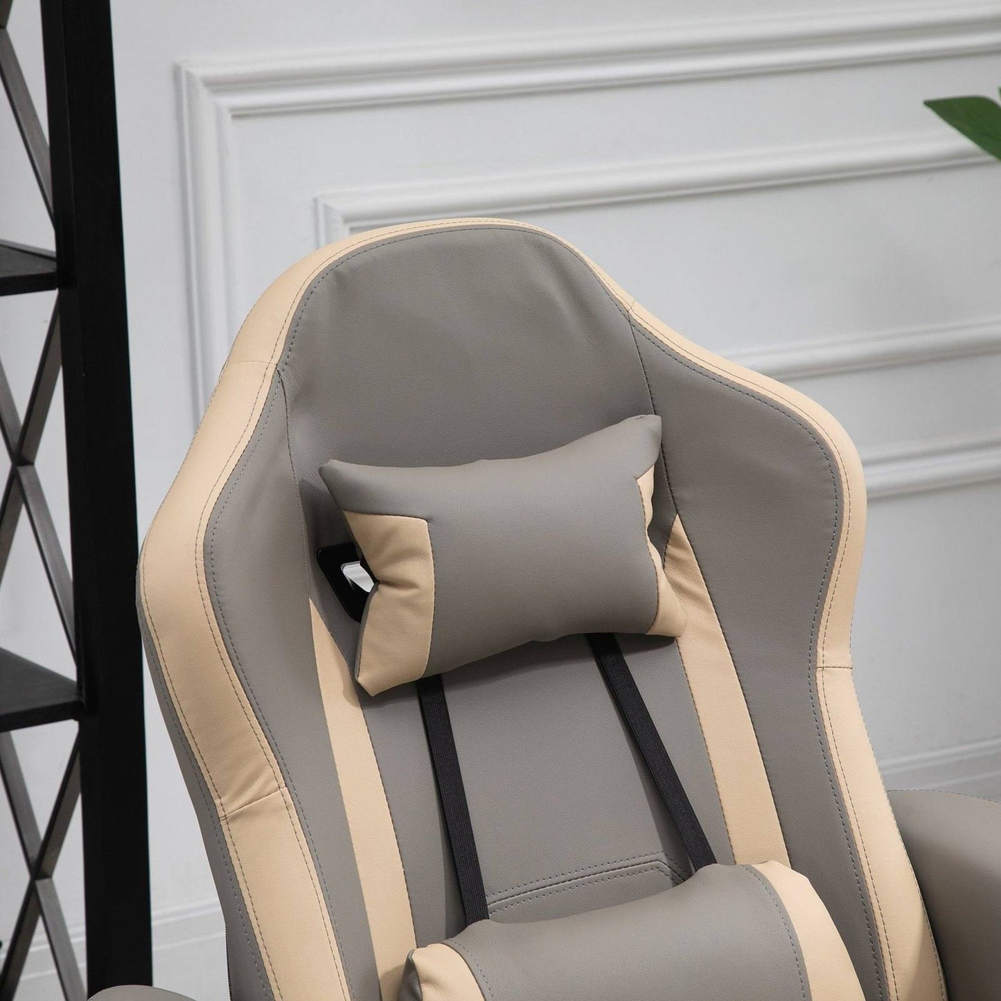 Manual Recliner Armchair PU Leather Lounge Chair w/ Adjustable Leg Rest