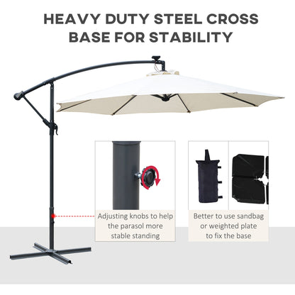 Umbrella Parasol W/Solar Powered LED strips