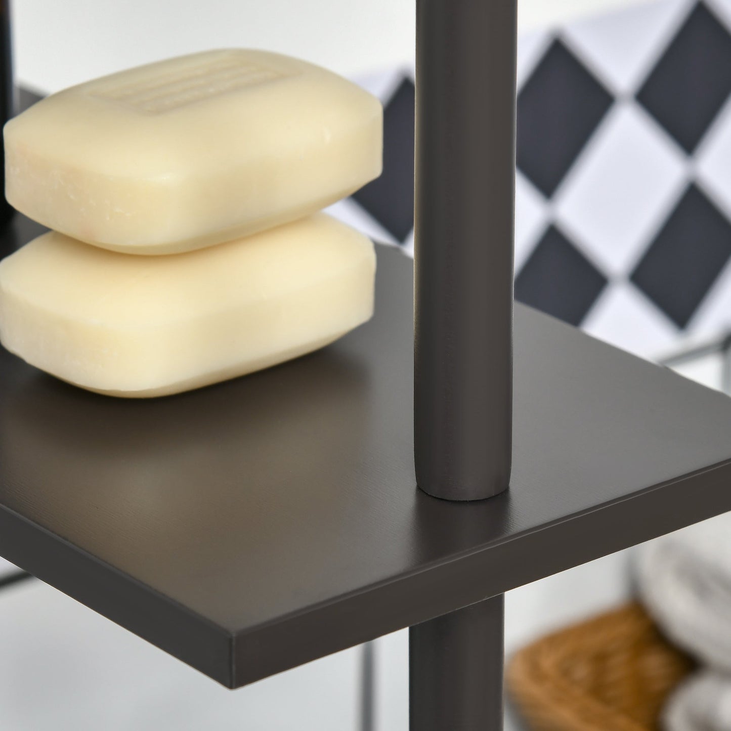 HOMCOM Tall Bathroom Storage Cabinet with Shelf and Drawers, Brown