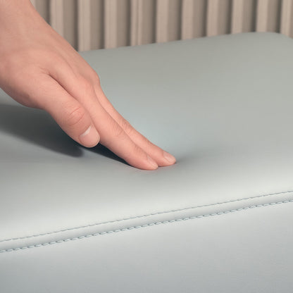 HOMCOM Chic Faux Leather Footstool Small Footrest with 4 Plastic Legs, Grey