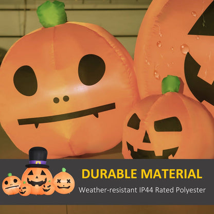 6ft Inflatable Halloween Large Pumpkin in Hat with Four Small Pumpkins