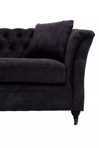 3 Seater Grey Velvet Sofa, Sabrina