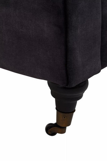 3 Seater Grey Velvet Sofa, Sabrina