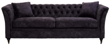 3 Seater Grey Velvet Sofa, Sabrina