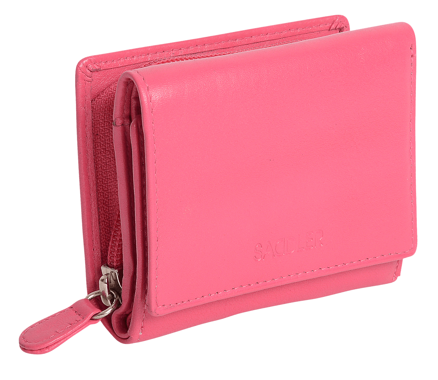 SADDLER CARLA Handmade Leather Compact Trifold Purse – RFID Protected | 5 Card Slots, ID Window & Zipped Coin Pocket | Gift Boxed