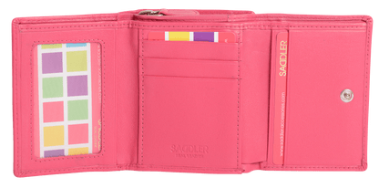 SADDLER CARLA Handmade Leather Compact Trifold Purse – RFID Protected | 5 Card Slots, ID Window & Zipped Coin Pocket | Gift Boxed