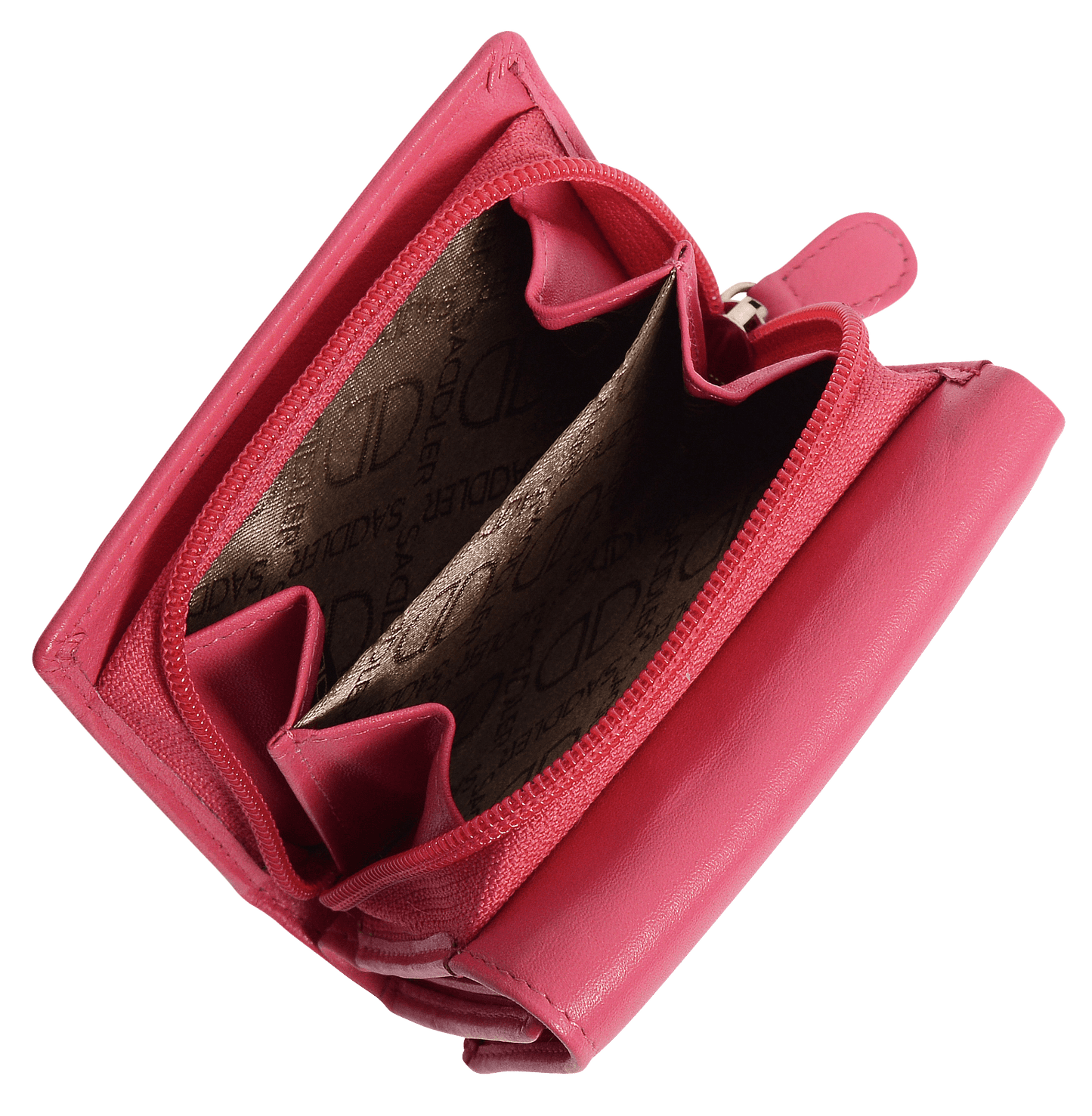 SADDLER CARLA Handmade Leather Compact Trifold Purse – RFID Protected | 5 Card Slots, ID Window & Zipped Coin Pocket | Gift Boxed