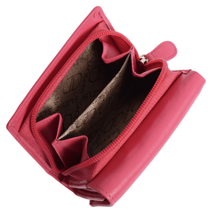 SADDLER CARLA Handmade Leather Compact Trifold Purse – RFID Protected | 5 Card Slots, ID Window & Zipped Coin Pocket | Gift Boxed