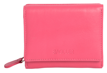 SADDLER CARLA Handmade Leather Compact Trifold Purse – RFID Protected | 5 Card Slots, ID Window & Zipped Coin Pocket | Gift Boxed