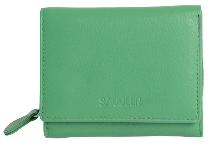SADDLER CARLA Handmade Leather Compact Trifold Purse – RFID Protected | 5 Card Slots, ID Window & Zipped Coin Pocket | Gift Boxed