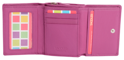 SADDLER CARLA Handmade Leather Compact Trifold Purse – RFID Protected | 5 Card Slots, ID Window & Zipped Coin Pocket | Gift Boxed