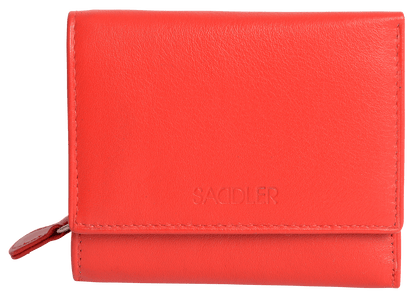 SADDLER CARLA Handmade Leather Compact Trifold Purse – RFID Protected | 5 Card Slots, ID Window & Zipped Coin Pocket | Gift Boxed