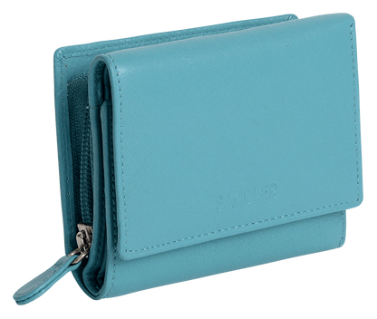 SADDLER CARLA Handmade Leather Compact Trifold Purse – RFID Protected | 5 Card Slots, ID Window & Zipped Coin Pocket | Gift Boxed