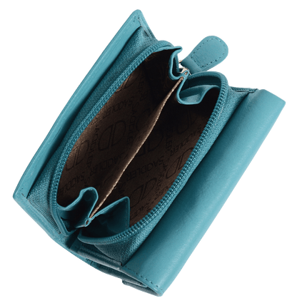 SADDLER CARLA Handmade Leather Compact Trifold Purse – RFID Protected | 5 Card Slots, ID Window & Zipped Coin Pocket | Gift Boxed