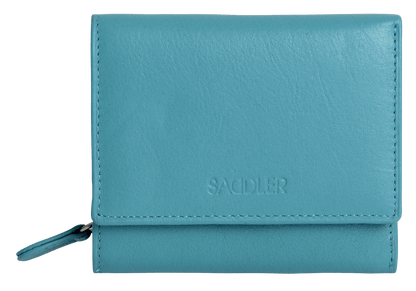 SADDLER CARLA Handmade Leather Compact Trifold Purse – RFID Protected | 5 Card Slots, ID Window & Zipped Coin Pocket | Gift Boxed