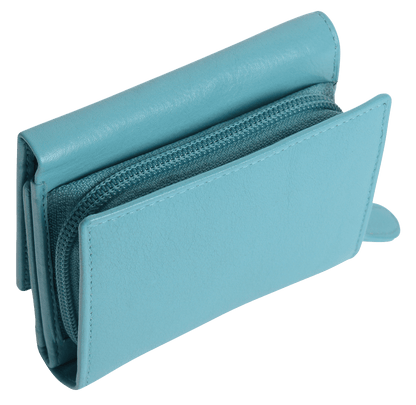 SADDLER CARLA Handmade Leather Compact Trifold Purse – RFID Protected | 5 Card Slots, ID Window & Zipped Coin Pocket | Gift Boxed