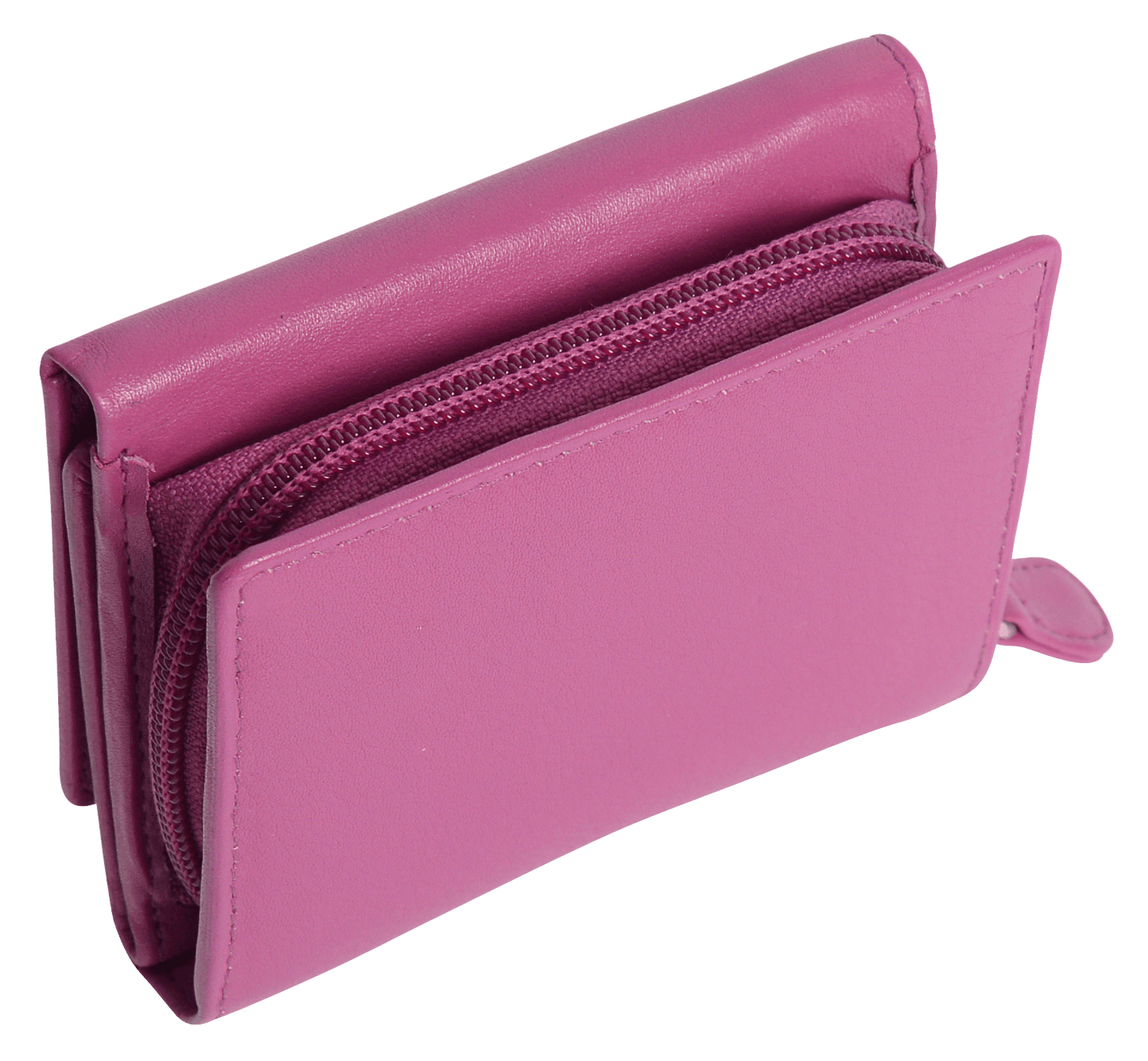 SADDLER CARLA Handmade Leather Compact Trifold Purse – RFID Protected | 5 Card Slots, ID Window & Zipped Coin Pocket | Gift Boxed