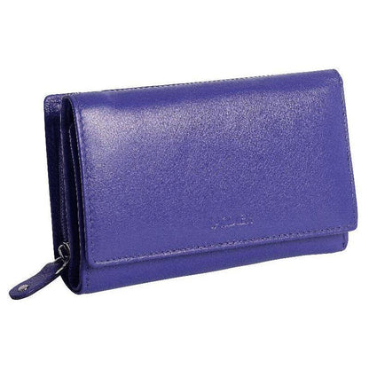 Compact Trifold Leather Purse "Eleanor" – Handmade by Saddler | RFID Protected & Gift Boxed | 10 Card Slots & Rear Zip Coin Pocket