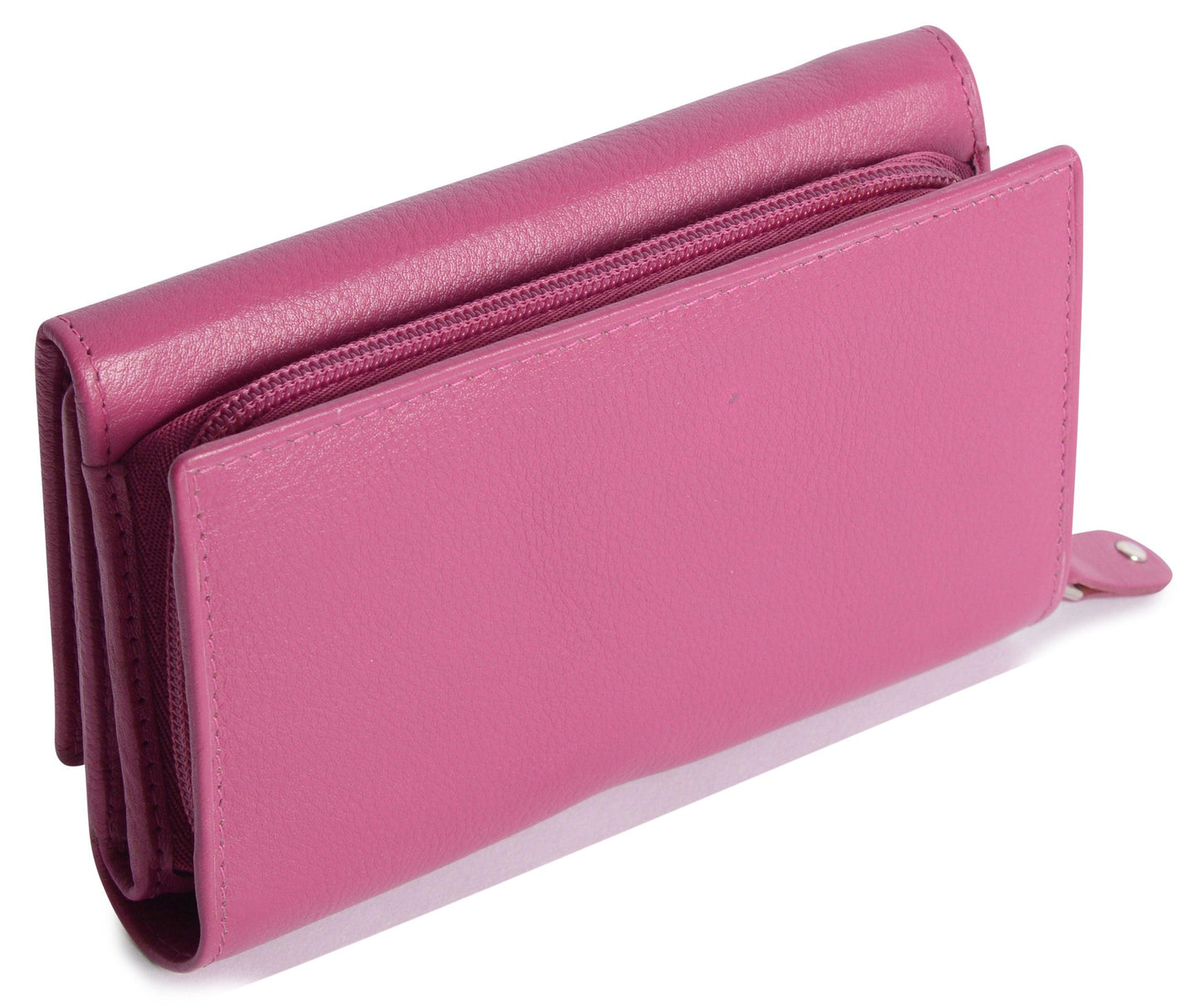 Compact Trifold Leather Purse "Eleanor" – Handmade by Saddler | RFID Protected & Gift Boxed | 10 Card Slots & Rear Zip Coin Pocket