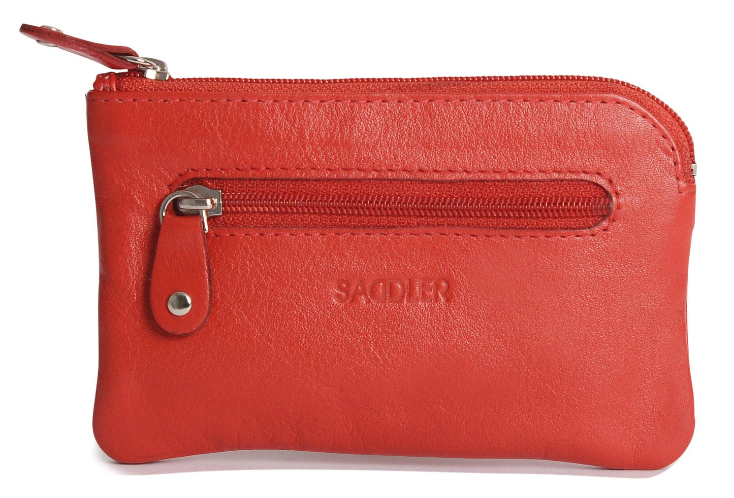 Compact Leather Coin & Card Purse "Ellie" – Handmade by Saddler | RFID Protected & Gift Boxed | With Front Zip Pocket & Key Holder