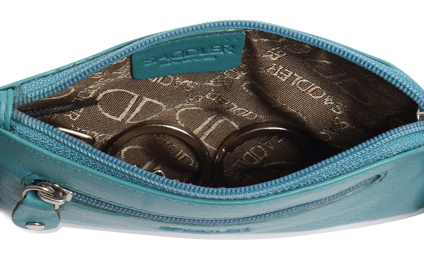 Compact Leather Coin & Card Purse "Ellie" – Handmade by Saddler | RFID Protected & Gift Boxed | With Front Zip Pocket & Key Holder