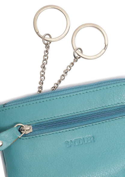 Compact Leather Coin & Card Purse "Ellie" – Handmade by Saddler | RFID Protected & Gift Boxed | With Front Zip Pocket & Key Holder