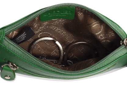 Compact Leather Coin & Card Purse "Ellie" – Handmade by Saddler | RFID Protected & Gift Boxed | With Front Zip Pocket & Key Holder