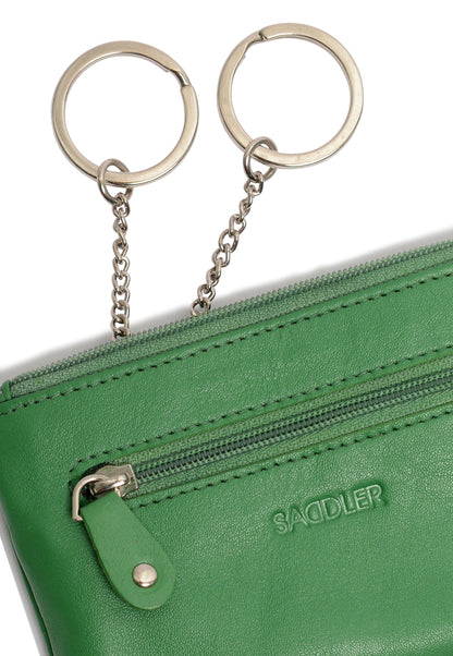 Compact Leather Coin & Card Purse "Ellie" – Handmade by Saddler | RFID Protected & Gift Boxed | With Front Zip Pocket & Key Holder