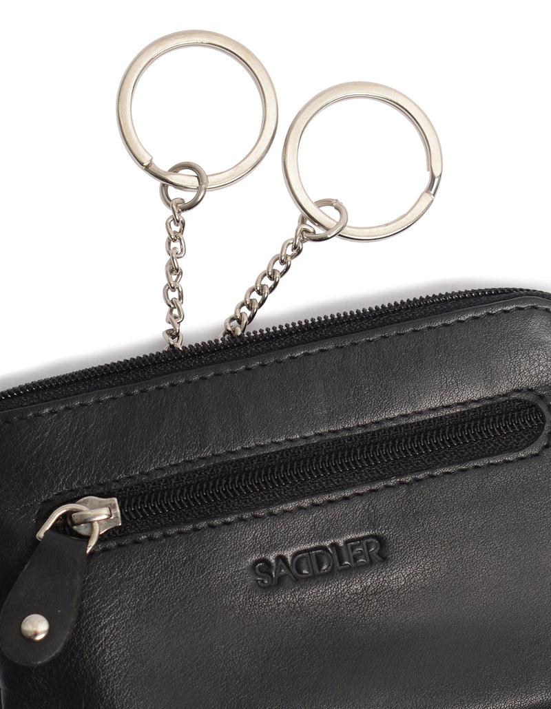 Compact Leather Coin & Card Purse "Ellie" – Handmade by Saddler | RFID Protected & Gift Boxed | With Front Zip Pocket & Key Holder