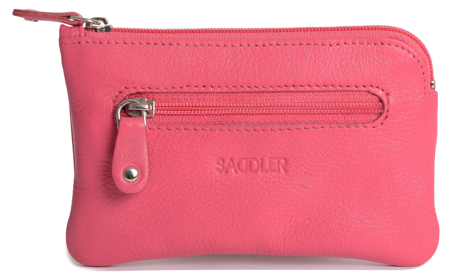 Compact Leather Coin & Card Purse "Ellie" – Handmade by Saddler | RFID Protected & Gift Boxed | With Front Zip Pocket & Key Holder